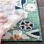Tapis intérieur / extérieur à motif floral vert / bleu marine / rose Savoy-1860925265