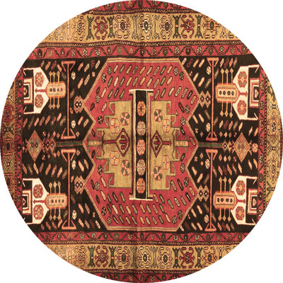 Tapis oriental brun / rouge / beige tissé à la machine