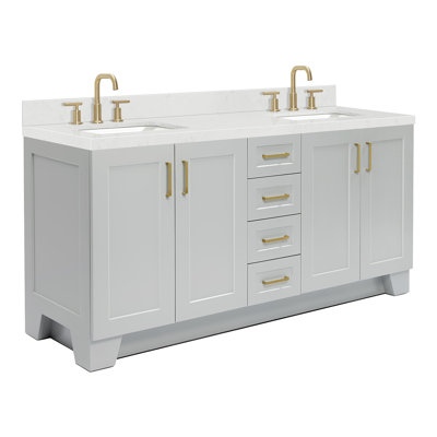 Yazmani 72.25'' Double Bathroom Vanity with Top -  Everly Quinn, B2D29D1E830D4F69A1AF311B0D58B4D7