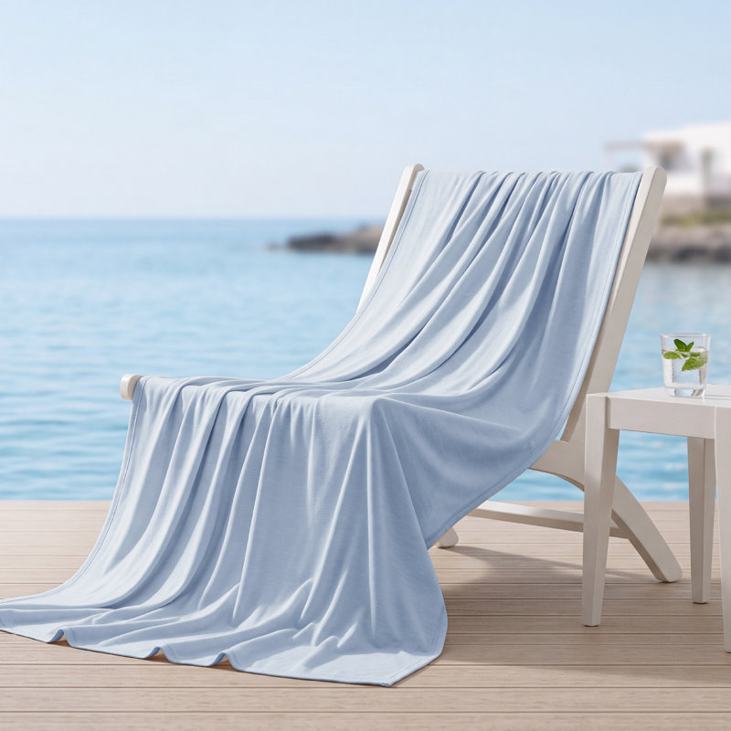 Couvre-lit rafraîchissant pour les dormeurs chauds, literie d'été froide et froide Ice-Chill Thin, Très grand, Bleu clair
