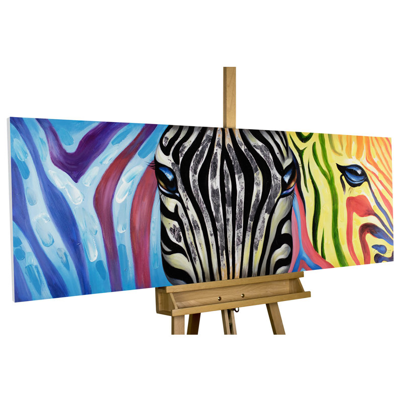 Psychedelic Zebra Hand Painted Acrylic Painting