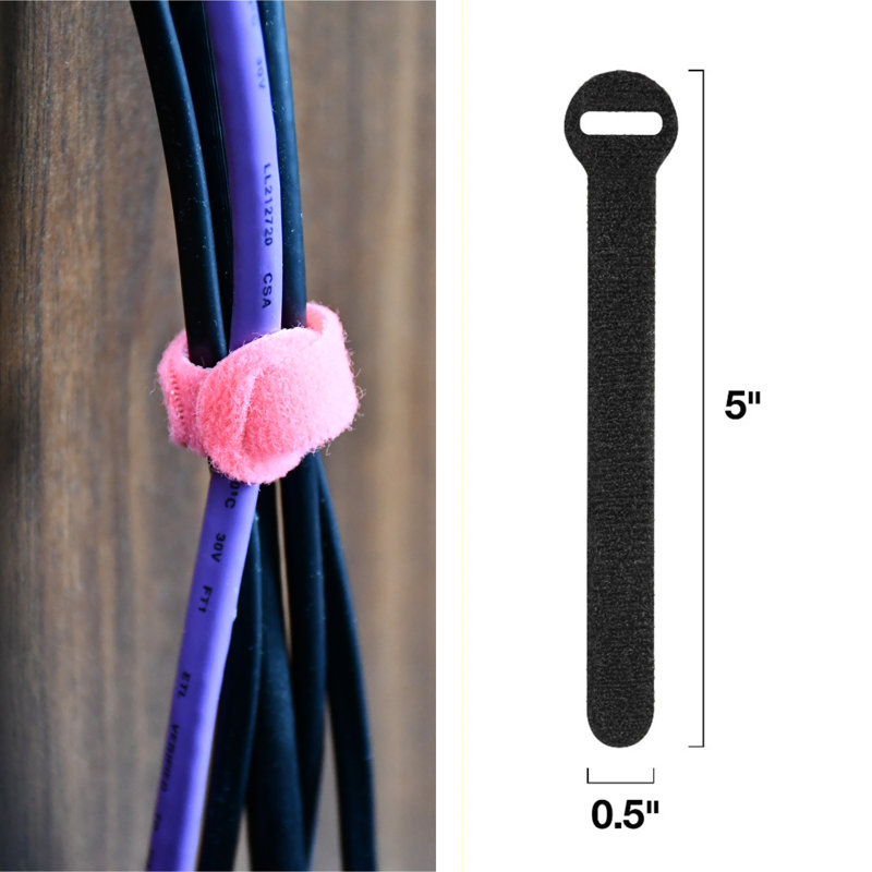 5" Hook and Loop Cable Tie 20/pk