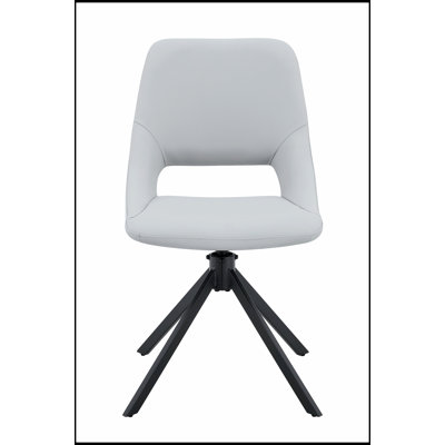Ensemble de 2 chaises de salle à manger confortables et pivotantes avec dossier haut et cuir résistant aux égratignures, structure en métal