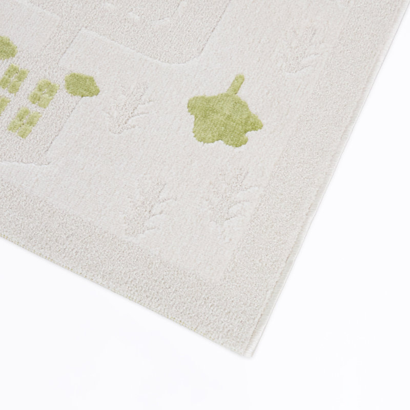 Tapis crème Village Village, 3'11" x 5'7"
