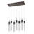 7-Light Matte Black Island Lighting With A Clear Bubble Crystal
