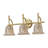 3-Lamp Gold Adjustable Glass Vanity Light