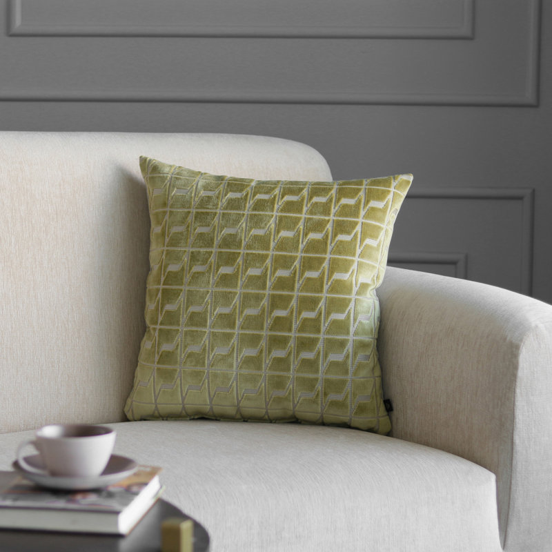 Palette Woven Square Pillow Cover, Chartreuse