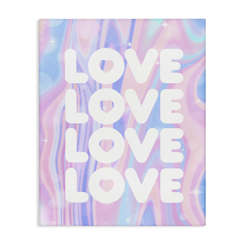 «Love with Wavy Pastels», art mural sur toile par Daphne Polselli, H 30 po x l 24 po
