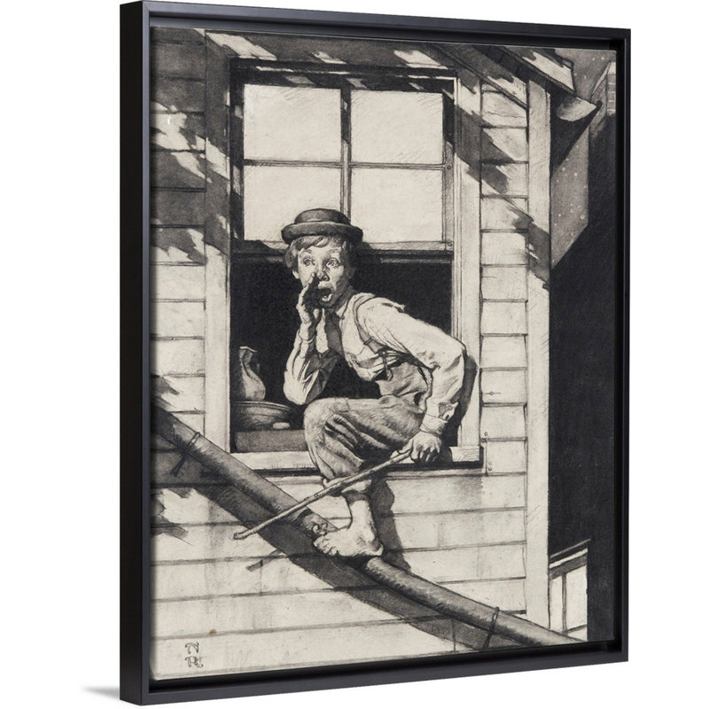 Art mural sur toile Tom Sawyer, Cadre flottant noir, H 22 po x l 18 po x P 1,75 po