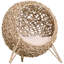 Panier pour chat 20,5 po tissé surélevé, beige et ventilé pour animaux de compagnie avec un coussin moelleux à l'intérieur