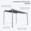 3x3m Freestanding Metal Wall Awning Canopy, 180gsm Polyester Canopy, Powder-coated Rust-resistant Frame, 8 Ground Stakes, Outdoor Garden Patio Shelter, Grey