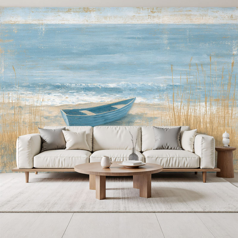 Papier peint adhésif rustique Calm, L 96 po x l 69 po