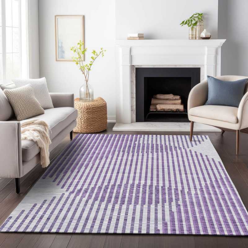 Chayden intérieur / extérieur lavable à la machine ACN1001 - mauve, Rectangle 10 pi x 14 pi