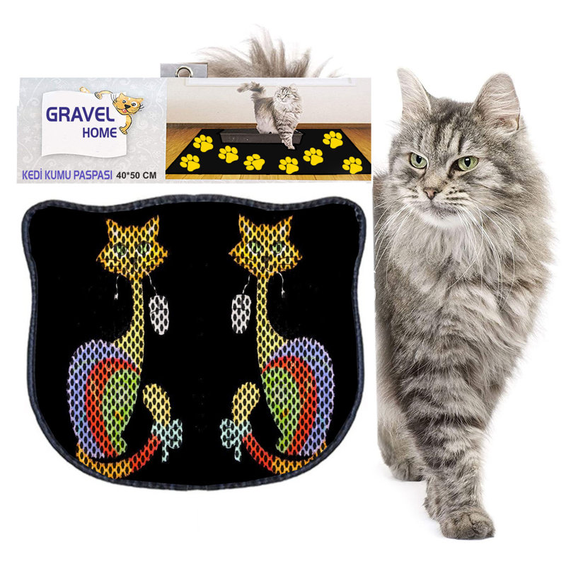 Durable Cat Litter Mat, 15.7 x 19.7 inches | 50% PVC / 50% Polyester, Machine Washable & Vacuum Friendly | Perfect for Easy Cleanup, Non-Slip Design to Keep Your Home Clean & Fresh, Ideal for Pet Owners