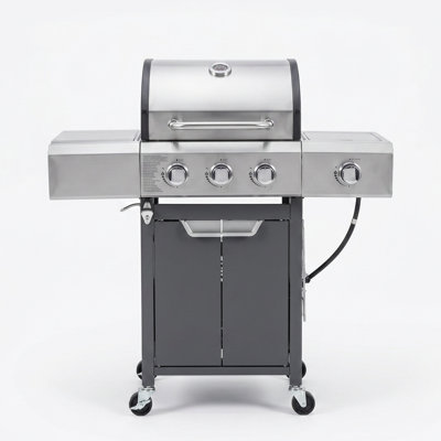3-Burner Propane Gas Grill With 1 Side Burner For Outdoor BBQ,Camping.