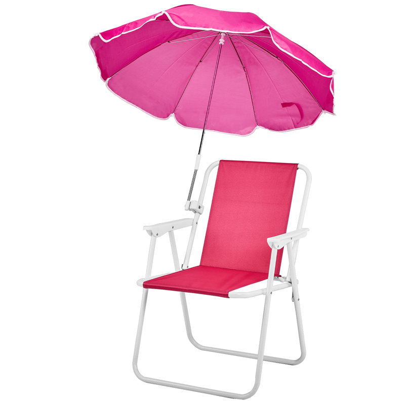 Metal Folding Beach Chair(Set Of 1), Pink