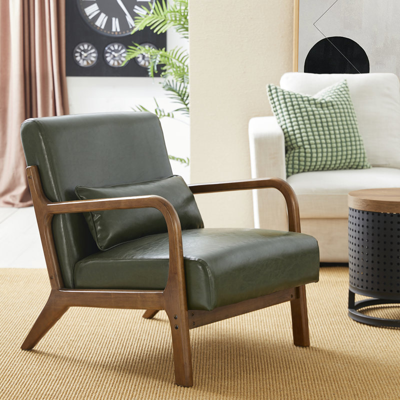 Fauteuil de 26 po de largeur Bradley, Similicuir vert forêt