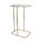 Rectangular Agate-Top Accent End Table with Metal Base for Living Room - Modern Narrow Profile Accent for Sofa Side Styling - White-1744918017