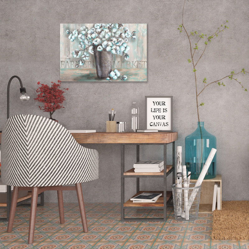«Farmhouse Cotton: Farmer's Market II» par Tre Sorelle Studios - reproduction sur toile, 40 po x 60 po