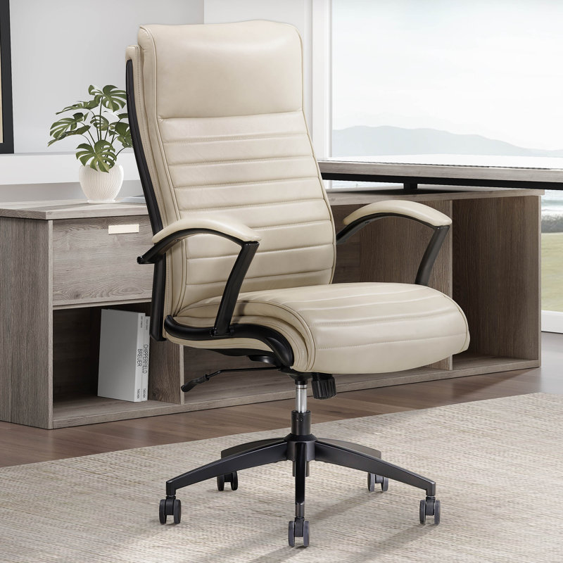 Fauteuil de bureau en cuir, Lin antique