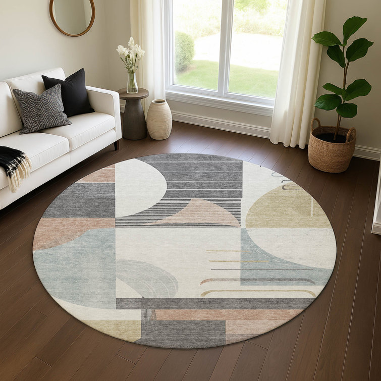 Premium Machine Washable Mehara AMF1694 Geometric Rug