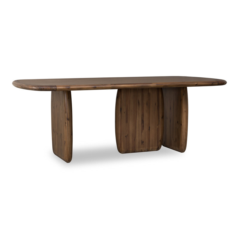 Xolani Rectangular Acacia Wood Pedestal Table In Impala