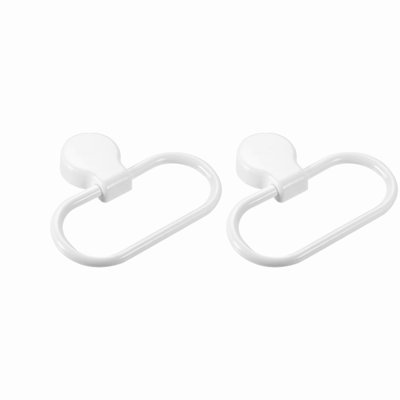 Dual Oval Wall-Mount Towel Ring Set - Self-Adhesive ABS Holders for Bathroom & Kitchen