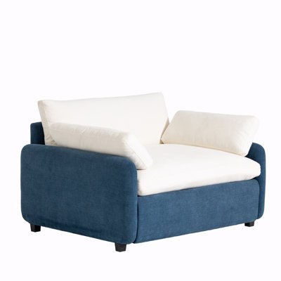 Fauteuil surdimensionné simple en chenille avec coussins
