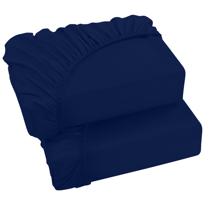 Soft & Breathable Microfiber Extra Deep Fitted Sheet, Single (3'), Navy