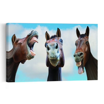 «Hold Your Horses», impression d'art mural cheval fantaisiste contemporain