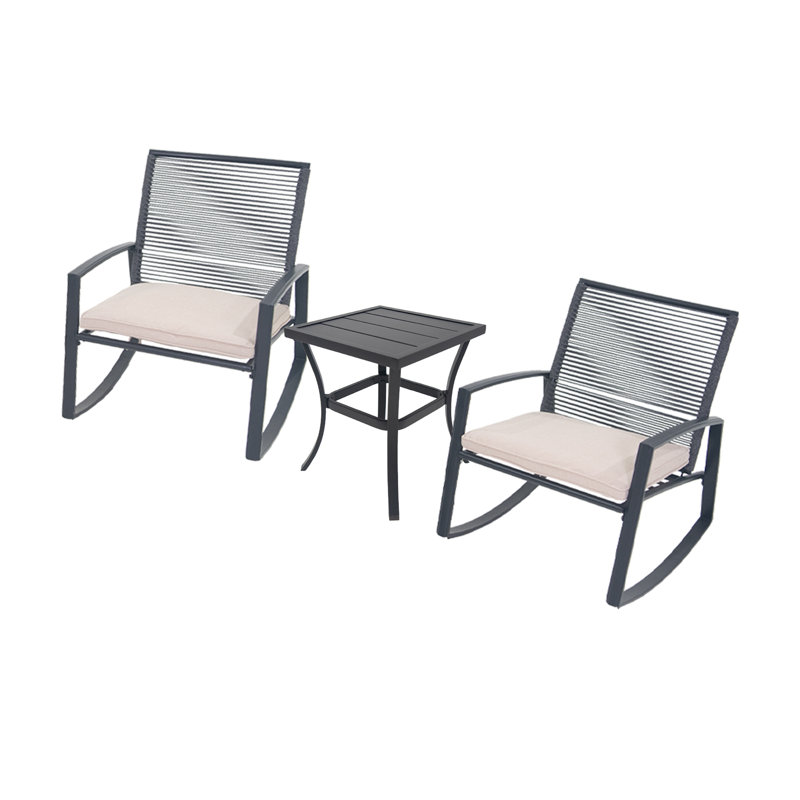 Ensemble de conversation bistro en métal pour 2 personnes, Beige