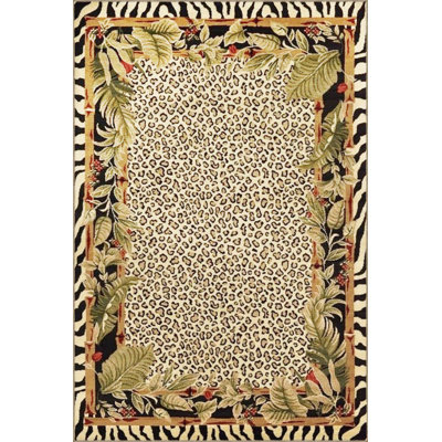 Beige Abstract Leaf and Floral Pattern Creative Modern Decorative Machine Washable Area Rug