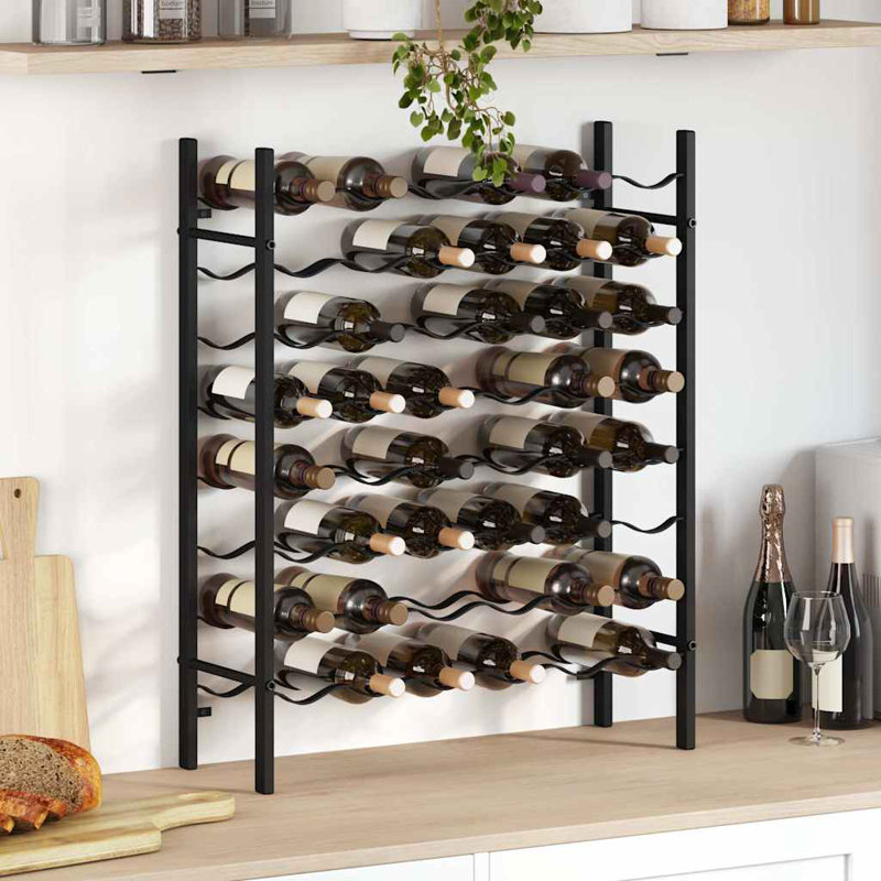 Porte-bouteilles Malahn, Noir, H 31,5 po x l 25,6 po x P 11,8 po