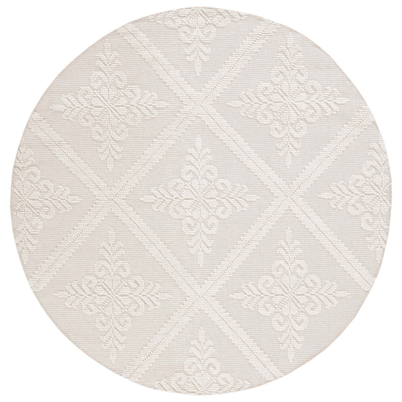 Kelty Hand Woven Wool Geometric Rug, Round 6'