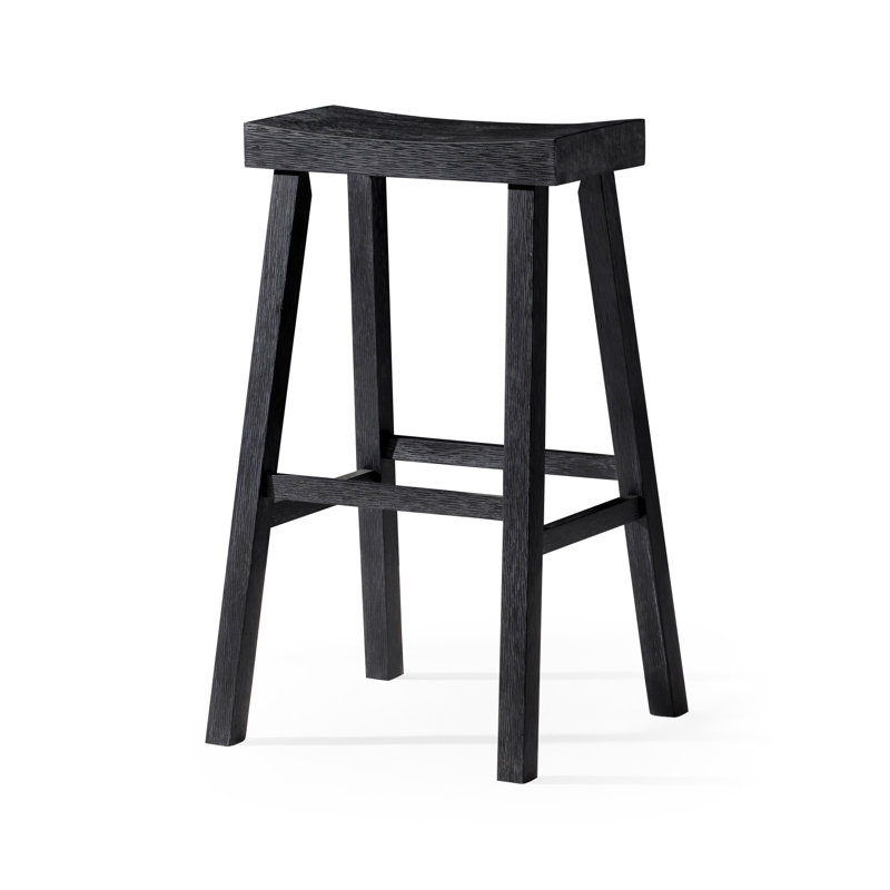 Maven Lane Vincent Wooden Kitchen Stool, Bar Stool ( 31" Seat Height ), Antiqued Black