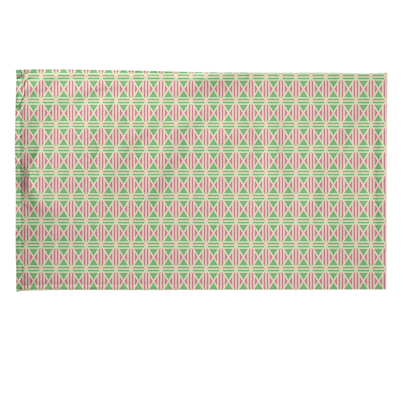 Serviette de thé à losanges doublés Mcguigan, Polyester sergé, Mauve / Vert