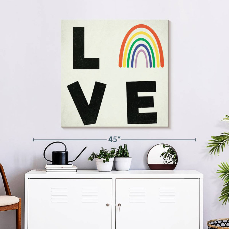 Love Rainbow Typography, 30" H x 30" W