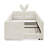 Twin Size Upholstered Platform Bed With Cute Rabbit Ear Shaped Headboard, With Safety Rail And Pocket, Boucle Fabric, Beige