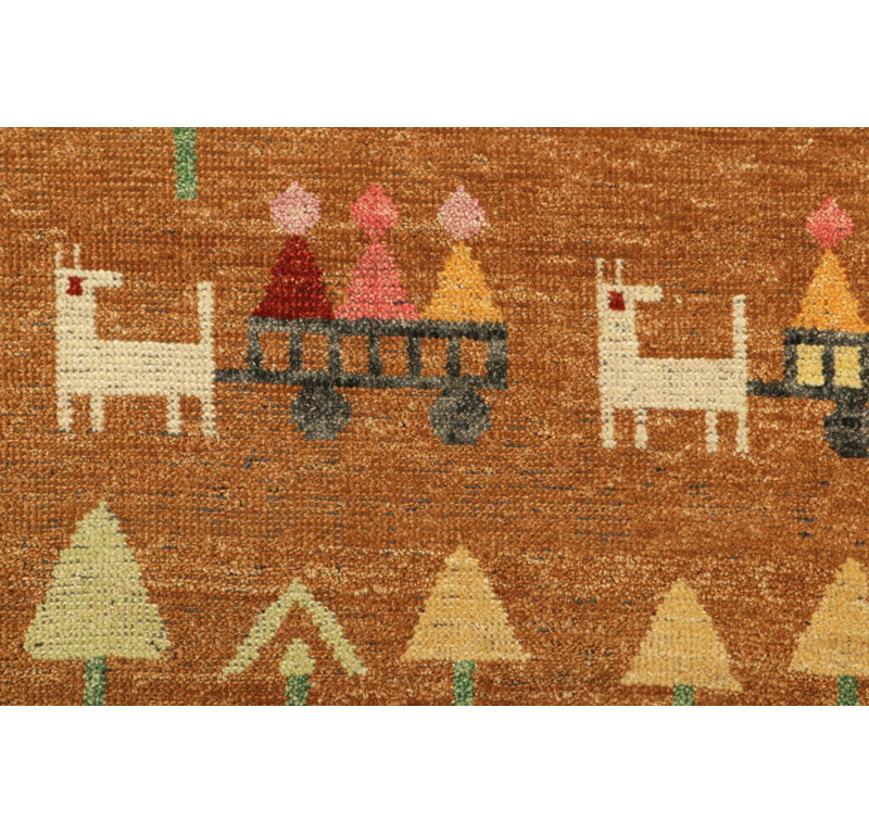 Handmade Wool Geometric Area Rug, Rectangle 6' x 8'