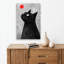 Chat noir, boule rouge, art mural moderne-129149738