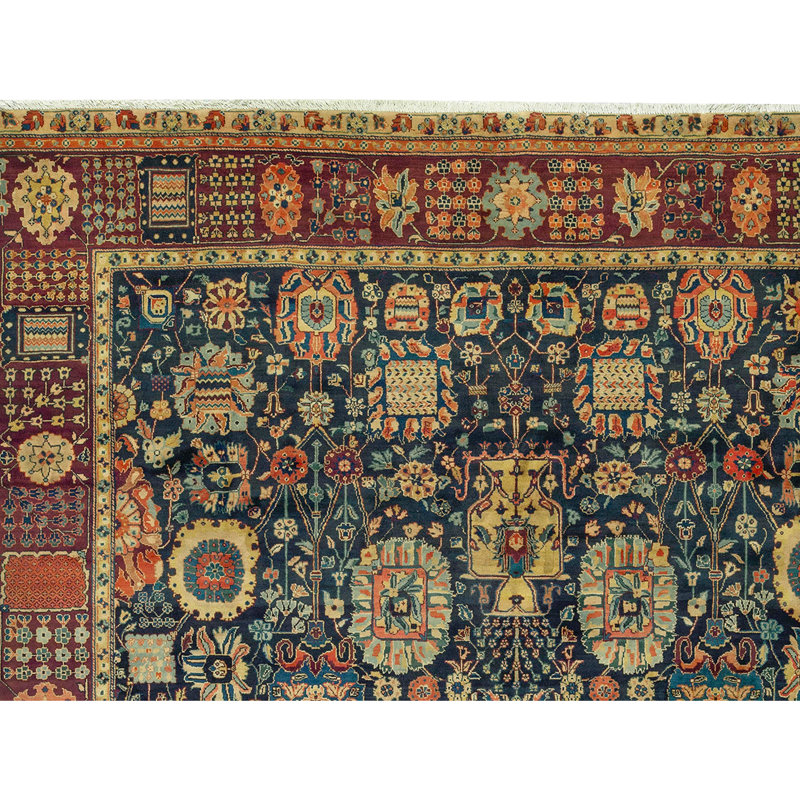 Magnolia Wool Oriental Area Rug in Blue/Brown