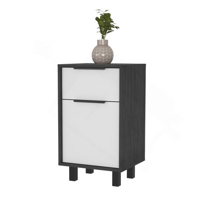Luxor Z Nightstand, One Cabinet, Superior Top, One Drawer