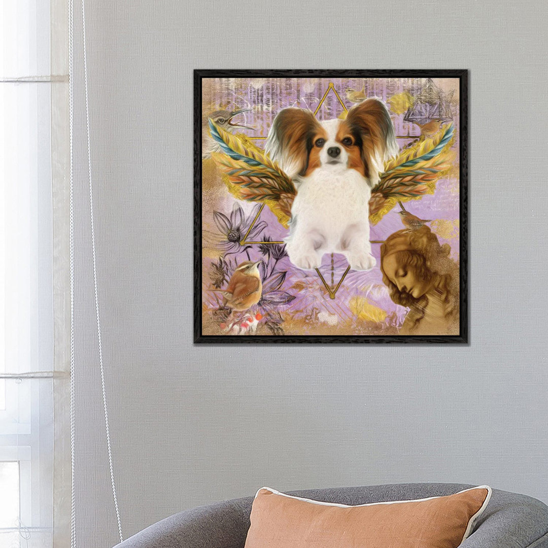 Papillon Hund Engel Da Vinci von Nobility Dogs - Galerie-umwickelte Leinwand Giclée auf Leinwand