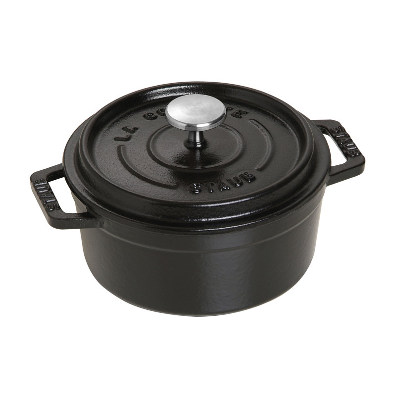 La Cocotte Cast Iron Round Cocotte, 13.25 quarts, Black Matte