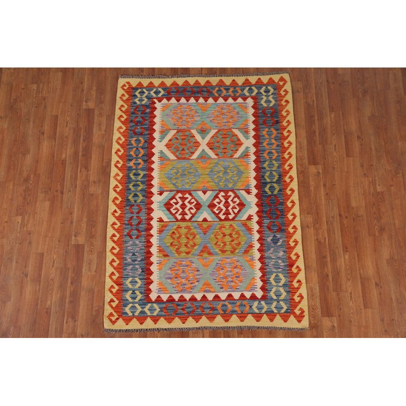 Tapis décoratif multicolore kilim oriental 4 x 6