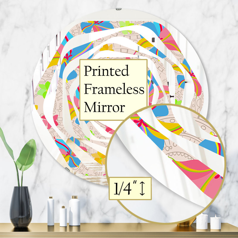 Miroir mural Whirl Flowers, H 31,5 po x l po