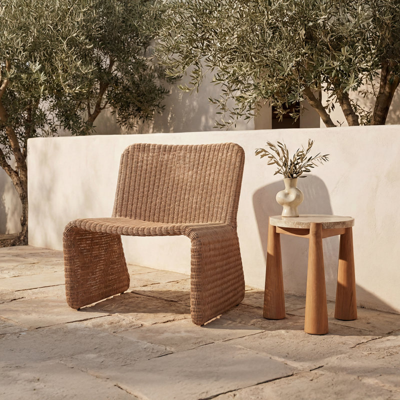 Ella Outdoor Accent Chair Charcoal, Brown