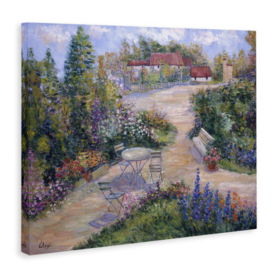 "Spring Garden Benches", art mural sur toile par Alexi Fine