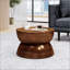 Élégante table basse martelée en métal avec un design de sablier et une structure en fer durable pour les intérieurs modernes-348020790