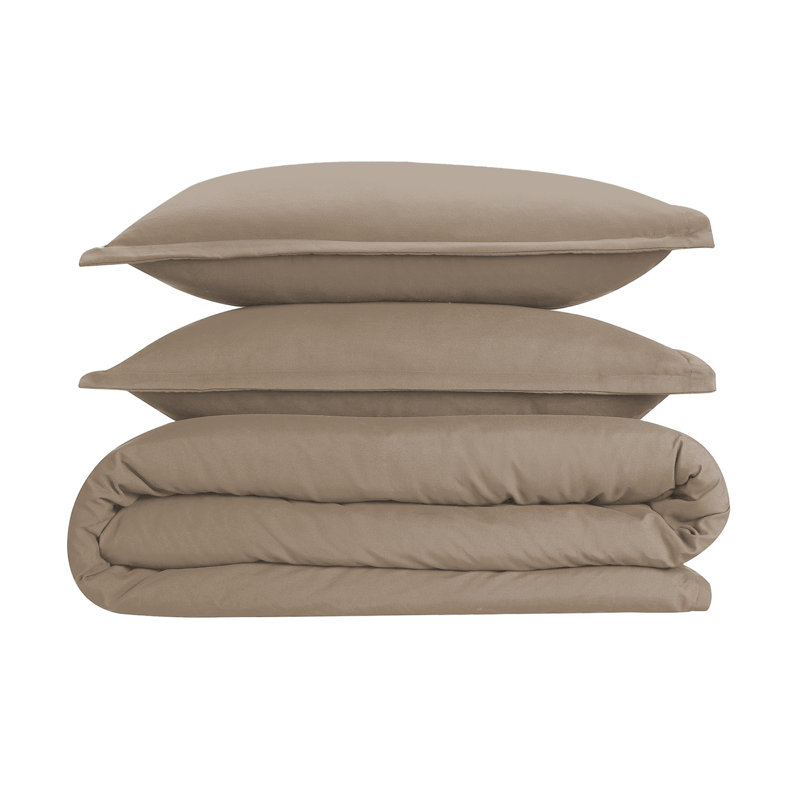 Super Soft Microfibre Reversible Plain Duvet Cover Set, Kingsize Duvet Cover Set + 2 Pillowcases, Beige